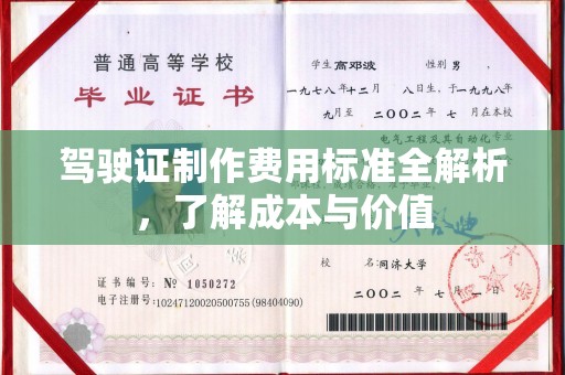 金凤驾驶证制作费用标准全解析，了解成本与价值